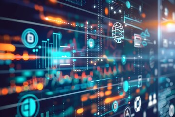Dynamic business environment showcasing the concept of business agility, with symbols representing company transformation towards higher efficiency and rapid adaptation to market changes