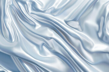 Obraz premium A smooth, elegant piece of silver satin fabric with gentle folds and a lustrous sheen.