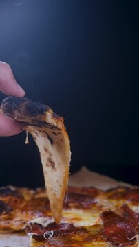 Italian pizza with cheese close-up