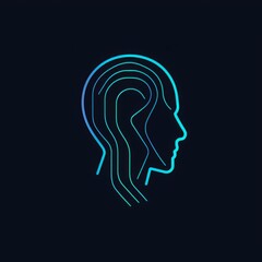 Obraz premium Sleek Business Emblem, Symbolizes Entrepreneurial Spirit and Cognitive Development, Suitable for Professional Training and Mentorship Programs, Features Streamlined Profile