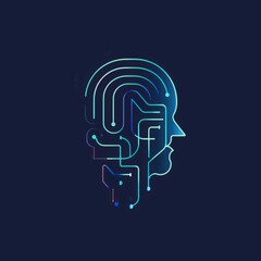 Dynamic AI Logo, Conveys Modern Innovation with Abstract Art, Designed for Startups Specializing in Machine Learning and Data Science