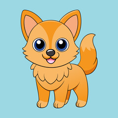 Adorable Dog Vector Illustration: Cartoon Clipart & Line Art Design