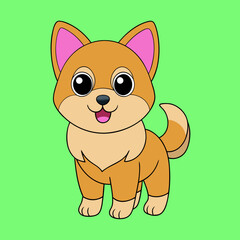 Adorable Dog Vector Illustration: Cartoon Clipart & Line Art Design