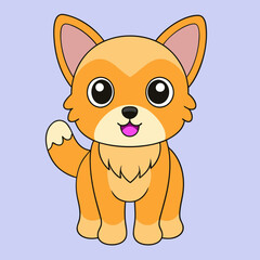 Adorable Dog Vector Illustration: Cartoon Clipart & Line Art Design