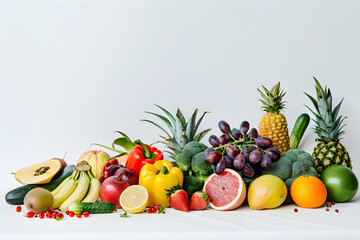 Various types of fruits and vegetables