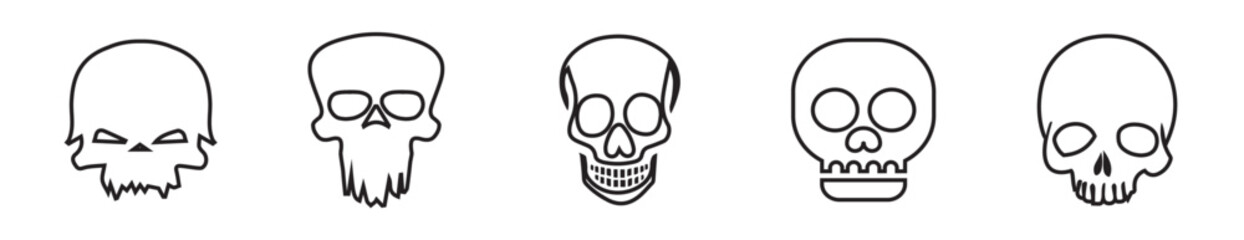 Fototapeta premium Collection of skull sets with a range of designs.