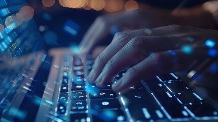 Sleek Laptop Keyboard Representing Digital Banking and Online Transactions