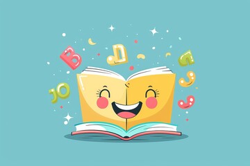 cheerful cartoon book icon