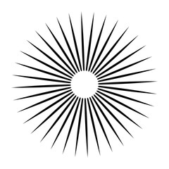 Obraz premium Sunburst firework explosion. Retro hand drawn sparkle. Bursting or light rays, linear drawing. Vector trendy hand drawn retro isolated design element