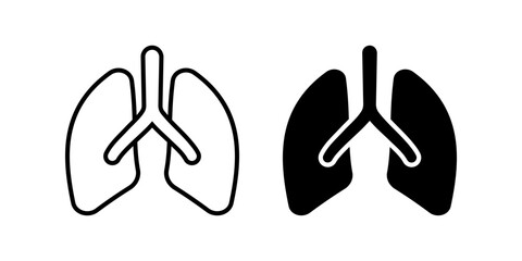 Lungs icon set. Human lungs Symbol. Respiratory sign. for mobile concept and web design. vector illustration on white background