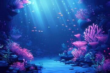 Vector illustration of a magical underwater world, showcasing creative imagery