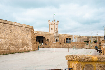 Puertas de Tierra Bastion at Plaza De La Constitucion Square, Cadiz, Andalusia, Spain © Analisisgadgets