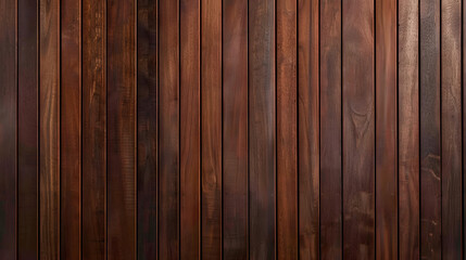 Fototapeta premium A mahogany dark wood vertical slat wall covering provides a rich and elegant backdrop