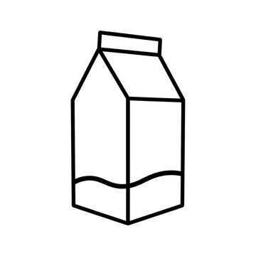 recommend clip art: Milk box outline vector icon. Black milk icon, flat vector simple element illustration from editable drinks concept isolated on white background