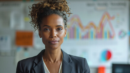Une femme mature en costume partage son expertise, elle fait une présentation devant ses équipes et collègues en entreprise, chef de projet, cabinet de conseil sur projet stratégique