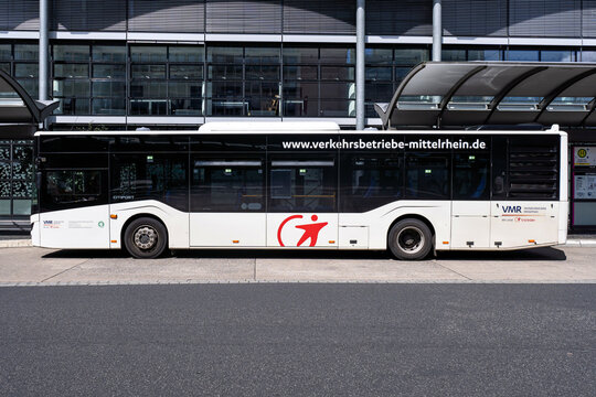 Koblenz, Germany - July 7, 2024: Transdev Isuzu Citiport 12 bus at Koblenz main station