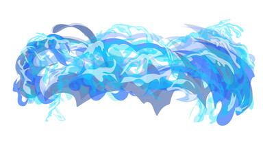 Water splashes form water waves without background