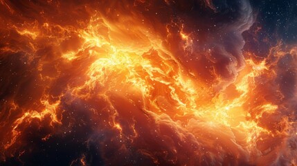 Fiery Nebula in Space