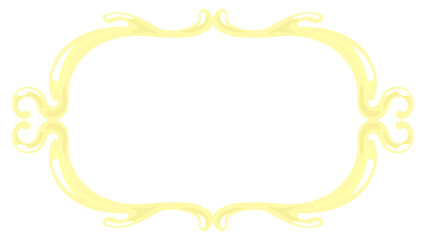 アンティーク調の金色横フレーム⭐︎PNG