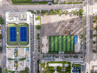 Aerial photo sports fields Downtown Miami © Felix Mizioznikov