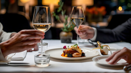 Couple Toasting with Wine