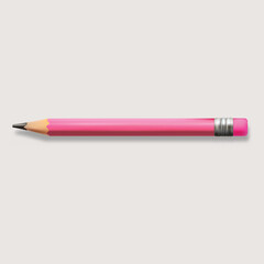 Simple pencil isolated, white background. Vector. Colorful school supplies, vector illustration. Stationery