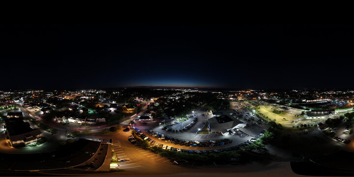 Night aerial panorama Hyannis Cape Cod Massachusetts, USA