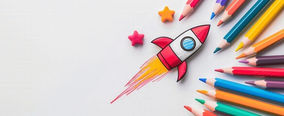 Naklejka premium The pencils are of different colors and sizes