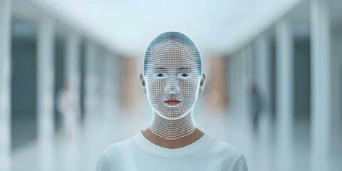 Generating Lifelike Fake Faces through Facial Recognition Technology. Concept Facial Recognition, Artificial Intelligence, Fake Faces, Image Generation, Lifelike Appearance
