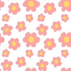 seamless pattern with white flowers	