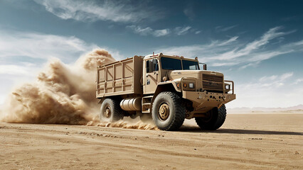 Obraz premium off road vehicle in desert