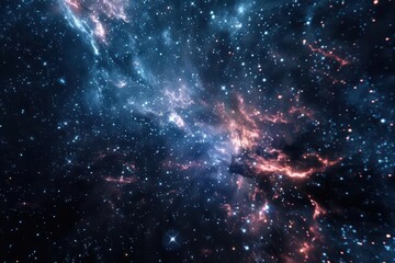 Obraz premium A supernatural scene features mystical fireworks that explode into shimmering constellations