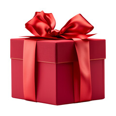 Obraz premium red gift box isolated on transparent background cutout