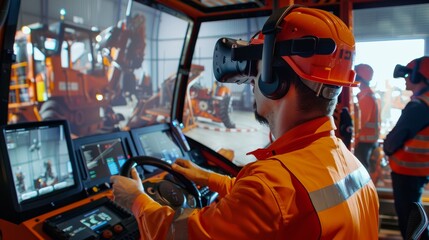Virtual Reality Training Session on Machinery Operation in a Realistic Industrial Setting