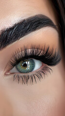 Fototapeta premium Close up photo of woman's eye with long lashes 