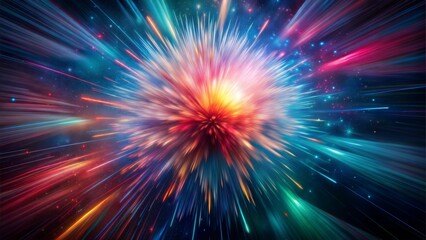A colorful fireworks display with a bright red and orange center