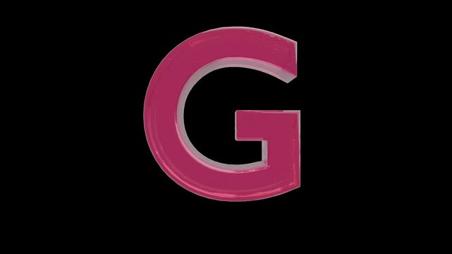 strawberry jelly alphabet,  capital letter G on the transparent background