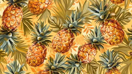 Plexiglas schilderij Jungle pineapple wallpaper  © pixelwallpaper