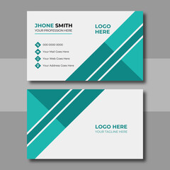 Fototapeta premium Simple business card design. business card design for business and personal use. print ready, vector illustration design, horizontal layout 