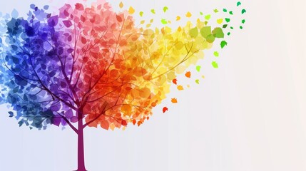 LGBTQ+ Pride Banner with Stylized Rainbow Tree for Custom Text or Logo Designs