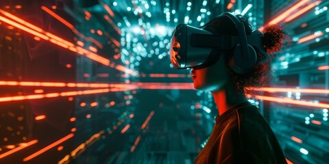 Cutting-edge virtual reality environment, transporting users to simulated worlds for entertainment, training, and innovative interactions