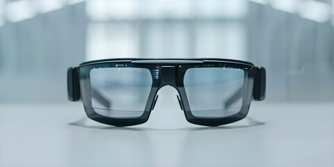 AR Glasses Enhance Real-World Experience with Real-Time Data Overlay. Concept Augmented Reality, Wearable Technology, Real-Time Data Overlay, Enhanced Experience, Tech Innovation