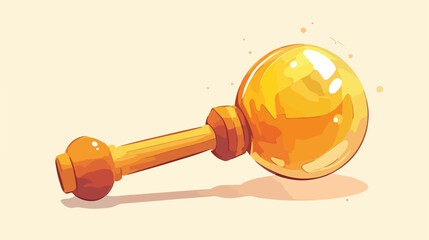 Baby rattle vector sketch icon isolated on background