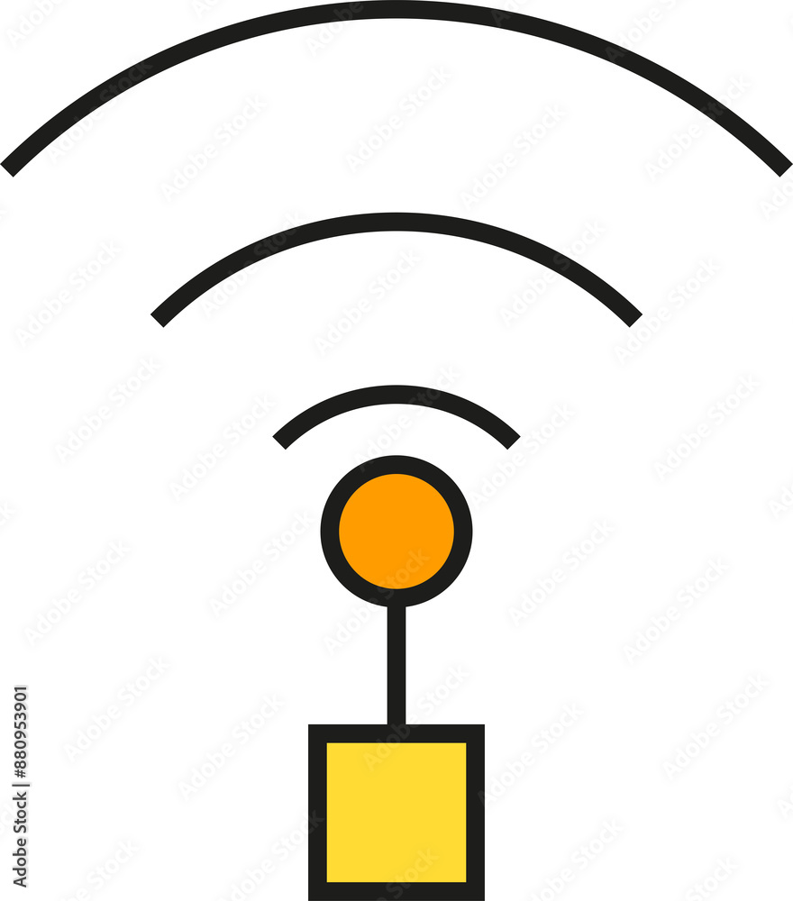 Poster WIFI Signal Antenna Icon
