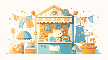 Baby Shop Logo flat vector style isolated on white 