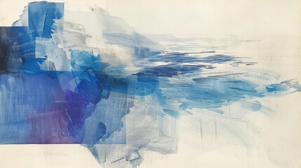 A mesmerizing abstract artwork with a flurry of blue and purple brushstrokes The strokes are dense and interwoven