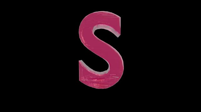strawberry jelly alphabet,  capital letter S on the transparent background