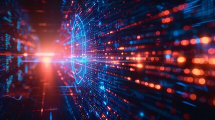 Naklejka premium encryption Cyber security and data protection Network security protect financial transaction dataa background for cyber security with copy space