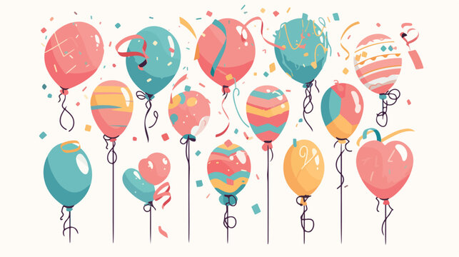 balloons with confetti. Birthday party valentines day