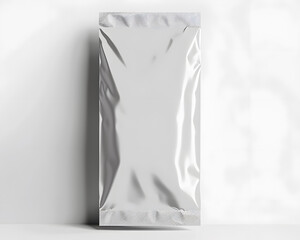 Simple white foil wrapper mockup isolated on white background